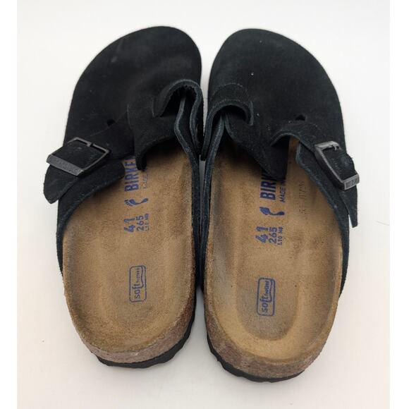 Birkenstock Boston Soft Footbed Suede Black Suede Unisex Clogs US W10/M8 EU41 - Picture 11 of 13